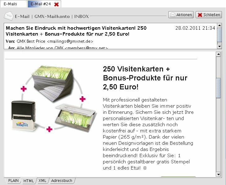 E-Mail in HTML-Ansicht