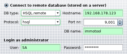 Connect to database via explicit configuration