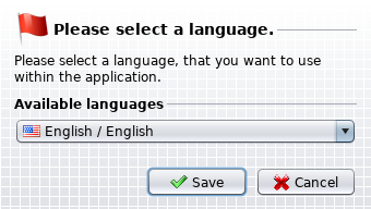 Language selection on first application start